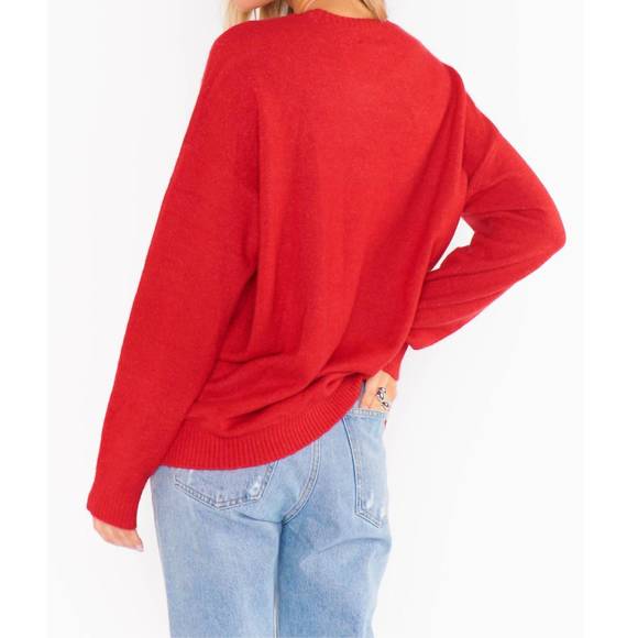 NEW SHOW ME YOUR MUMU feel good sweater in red knit - Picture 3 of 3